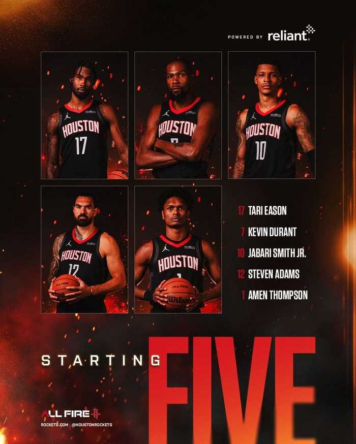 火箭半场54-60落后太阳，杜兰特13分6板4助领跑